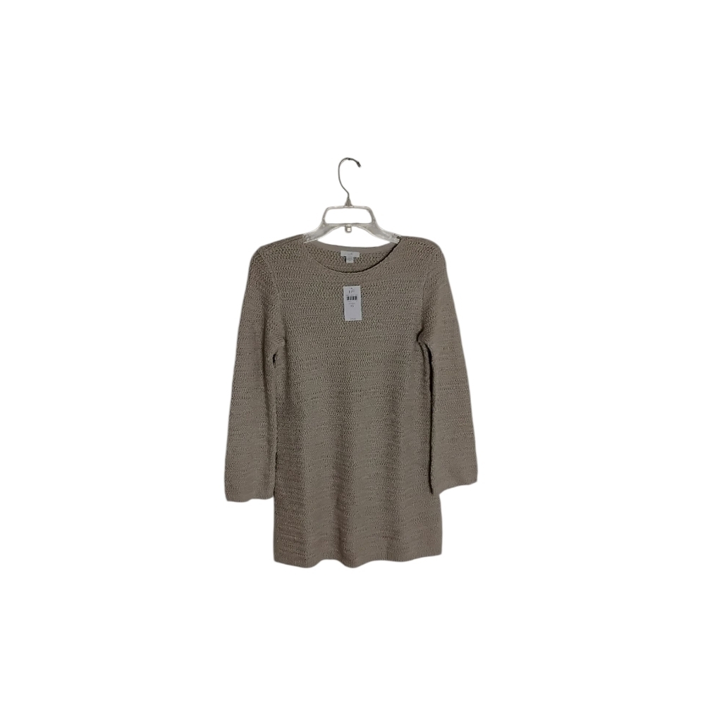 J. Jill Women's XS  Oatmeal Knit Textured Long Sleeve Pullover Crewneck Sweater